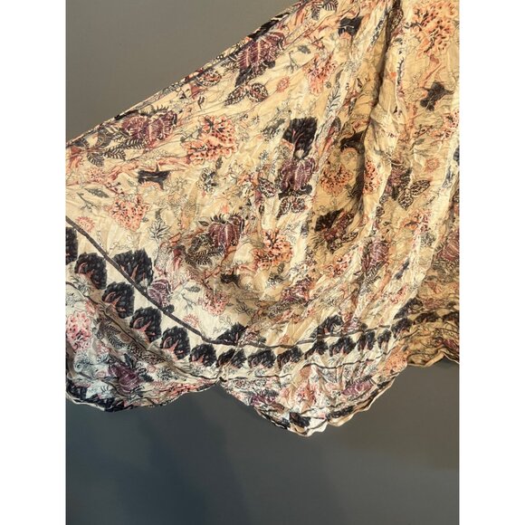 Angie Crop Kimono Women’s Size Medium Floral Boho Purples & Pinks Y2K 100% Rayon - Picture 3 of 6